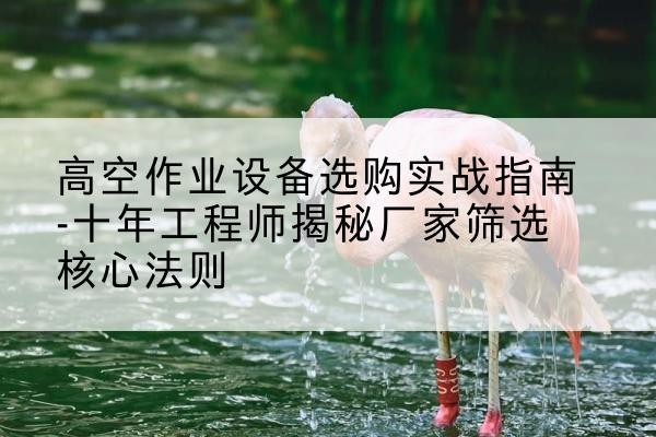 民乐剪叉式升降机厂家-高空作业设备选购实战指南-十年工程师揭秘厂家筛选核心法则