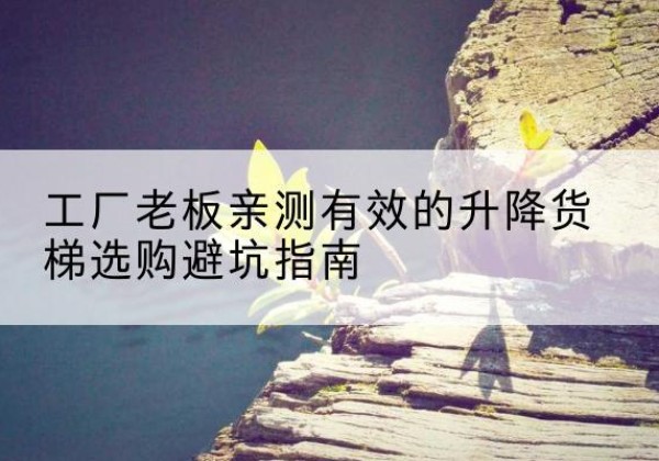 民乐升降货梯怎么选-工厂老板亲测有效的升降货梯选购避坑指南